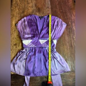 Vintage y2k bebe satin like lilac/lavender blouse